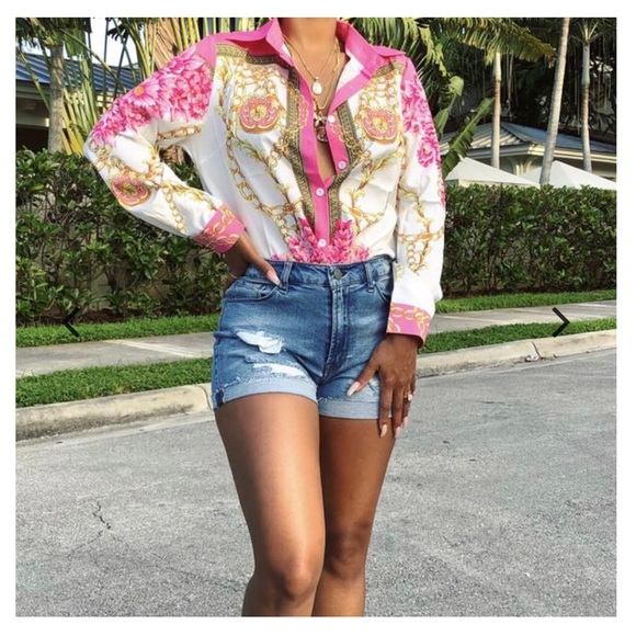 Tops - MINA MONROE Pink Fancy Flower Top